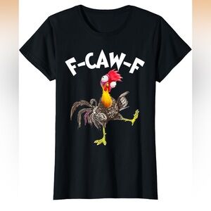 Black Graphic T-Shirt with Rooster Design